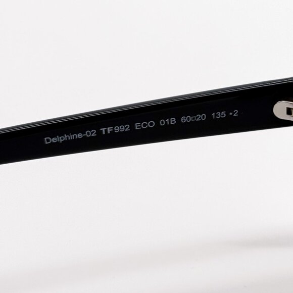 NEW TOM FORD DELPHINE-02 TF992 01B WOMEN SUNGLASSES  FT0992/S BLACK GREY BROWN - Picture 9 of 11